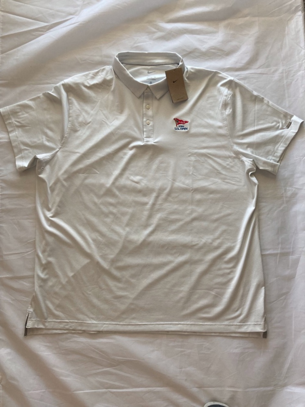 Nike 2023 U.S.Open LACC Dri-Fit Performance Golf Polo White NWT Men’s size XXL